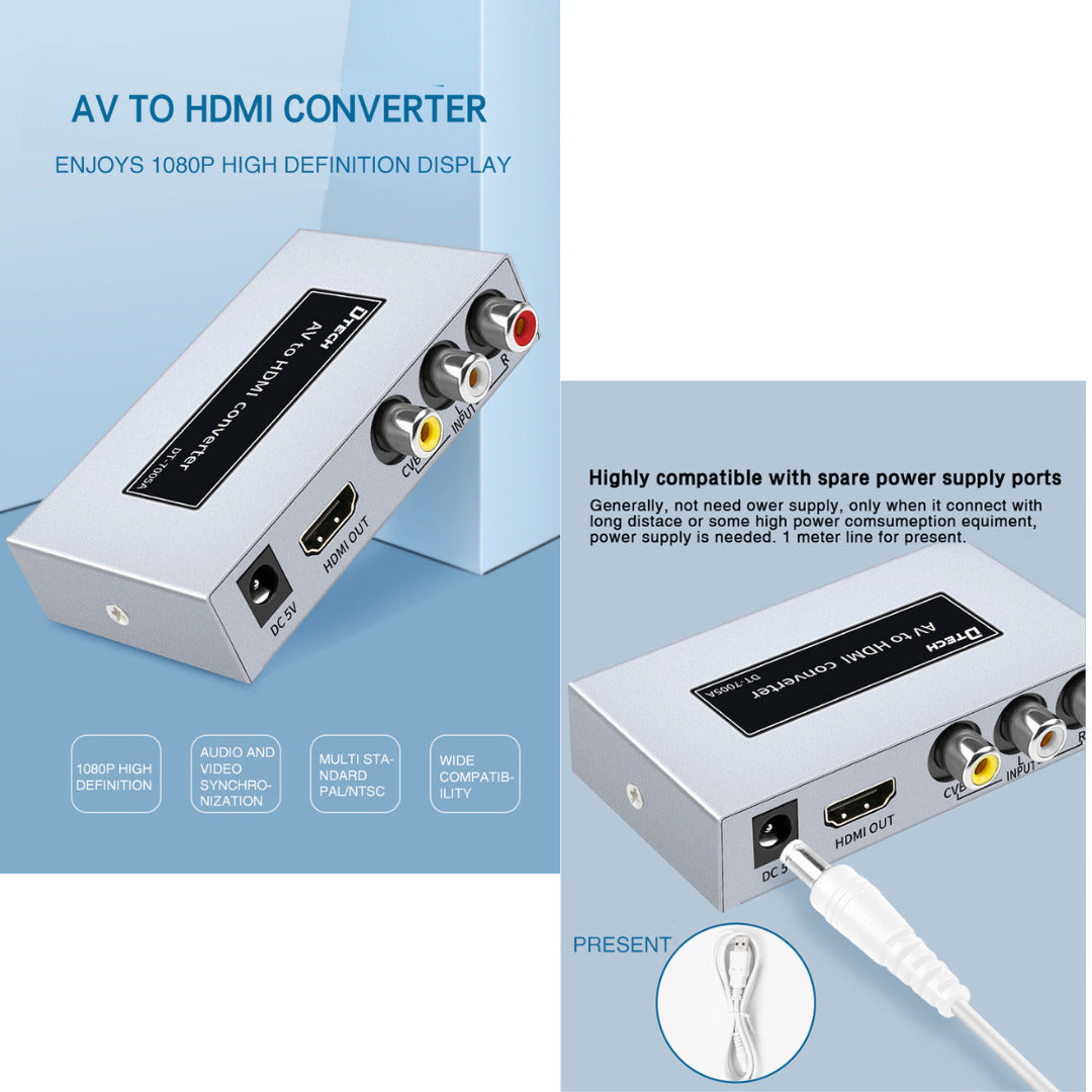 Convertisseur AV vers HDMI Amplifié