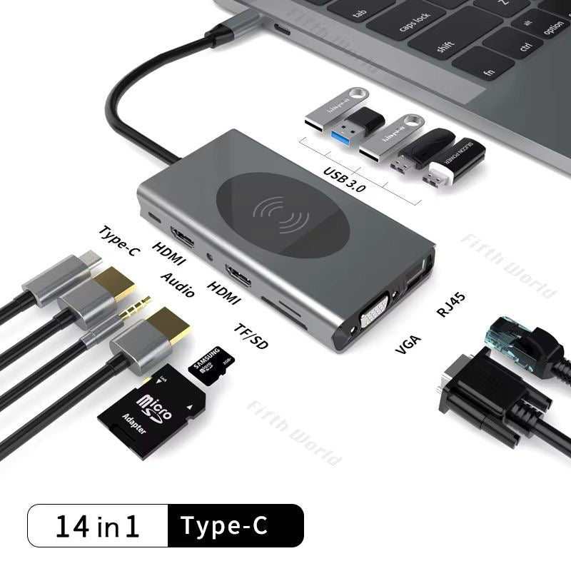Station d'accueil USB C 14 en 1